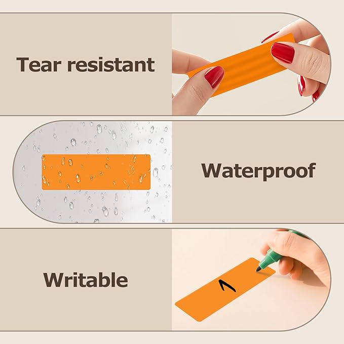 3 × 1 Inches Orange Rectangle Color Coding Labels 1000 PCS, Self-Adhesive - Image 7