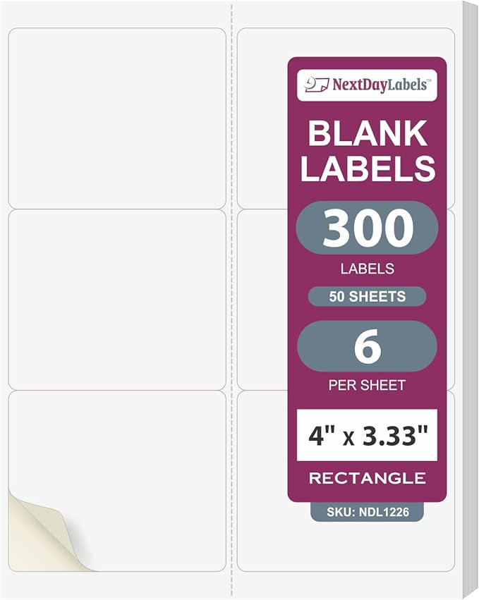 NextDayLabels – 4" x 3-1/3" Rectangular Sticker Labels by NextDayLabels