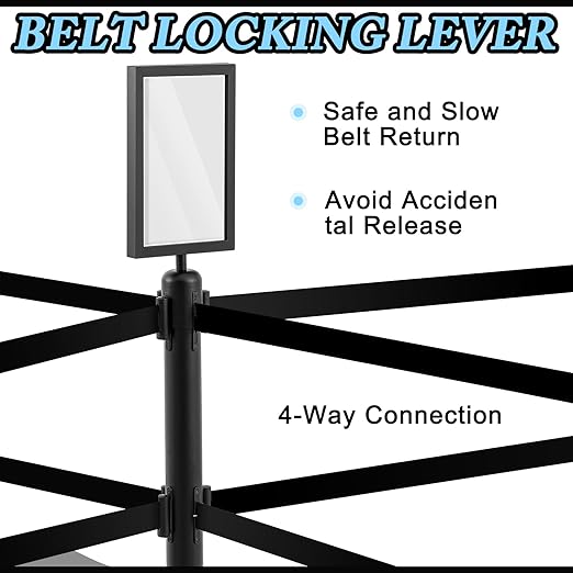 Therwen 6 Pcs Double Retractable Belt Barrier - Image 3