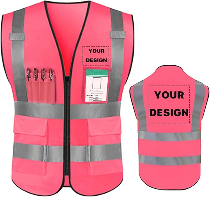 YOWESHOP High Reflective Visibility Safety Vest Custom Your Logo Safety Workwear by YOWESHOP