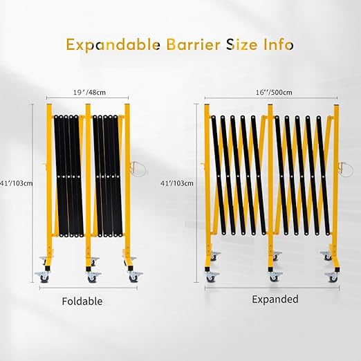 GYMTIME Industrial Expandable Metal Barricade, 16 Feet, Easily Assembled Safety - Image 4
