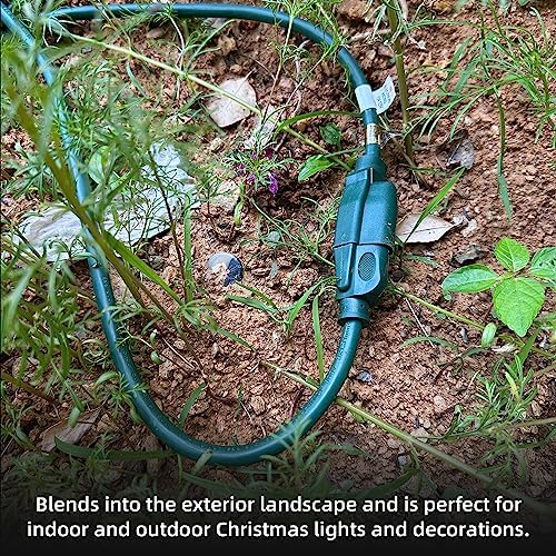 YOJOE Indoor Outdoor Extension Cord, 3 Prong 13A Weatherproof Power Cord, 16 Gauge Heavy Duty 8 ft Green Extension Cord for Garage, Garden and Home, 16/3 SJTW UL Certified - Image 4
