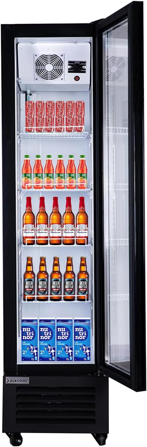 Commercial Beverage Refrigerator Display Fridge, Slim Single Glass Door - Image 2