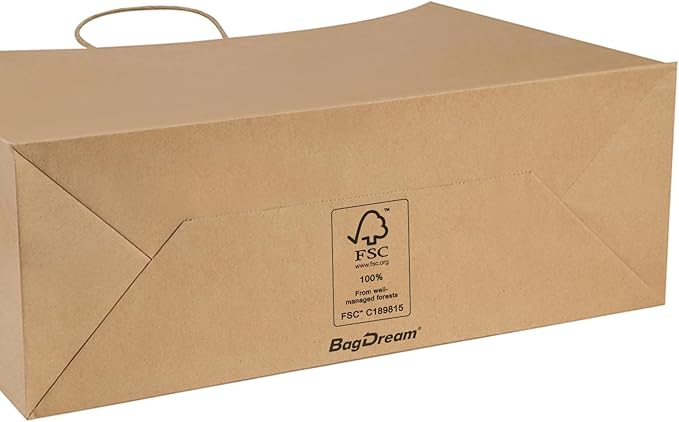 BagDream 100Pcs 16x6x12 Inches Kraft Paper Bags - Image 5