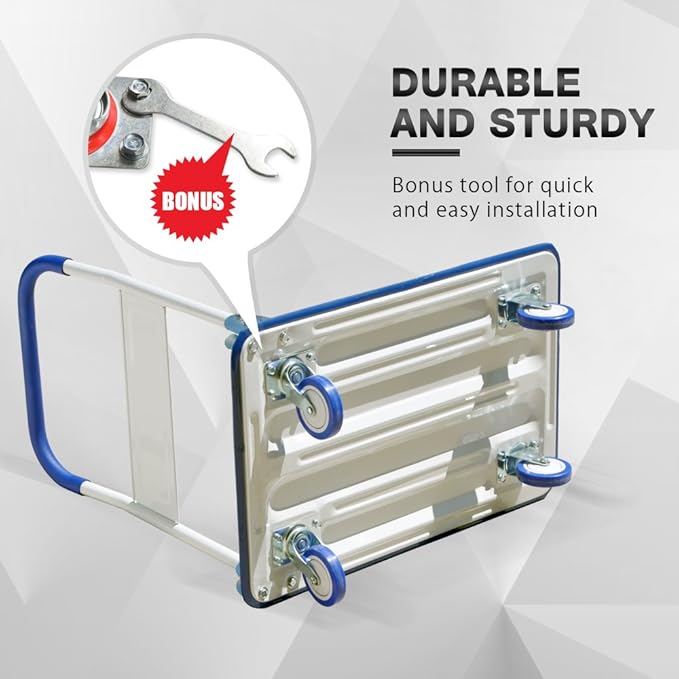 Push Cart Dolly by Wellmax, Moving Platform Hand Truck, Foldable - Image 7