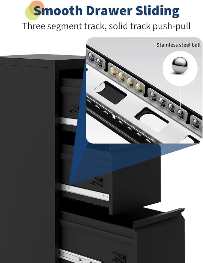 3-Drawer Metal File Cabinet - Image 4