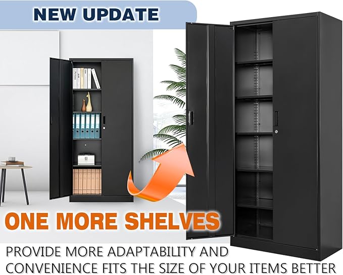 BESFUR 71" H Metal Storage Cabinet - Image 4