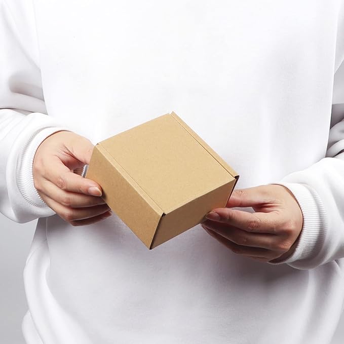 PHAREGE 4x4x2 inch Shipping Boxes Bulk 100 Pack Brown, Tab Lock Tuck Top Mailer - Image 4
