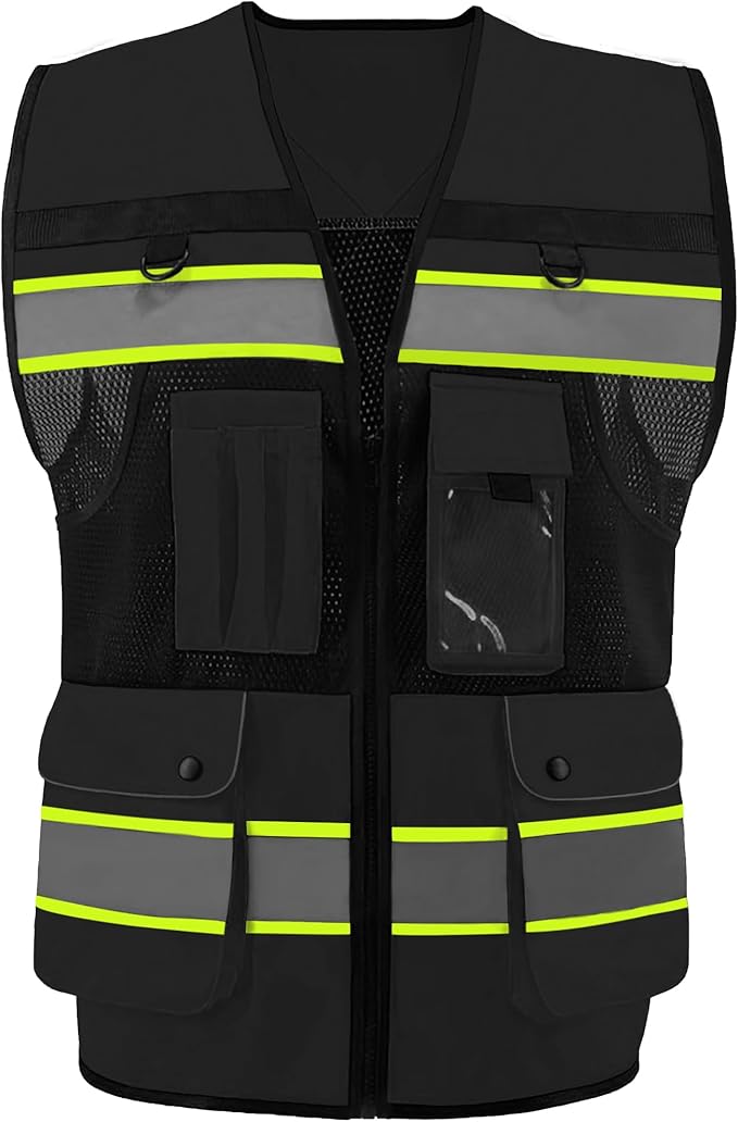 Safety Vest High Visibility Reflective Construction Vest by OPLERAI