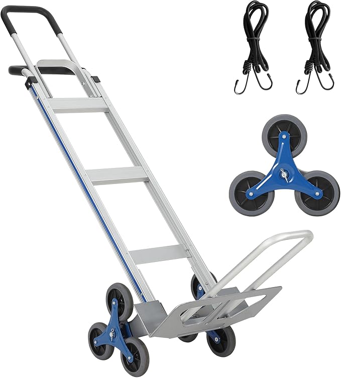 Heavy-Duty 2-in-1 Aluminum Stair Climbing Hand Truck – 600 lbs Capacity by Unknown