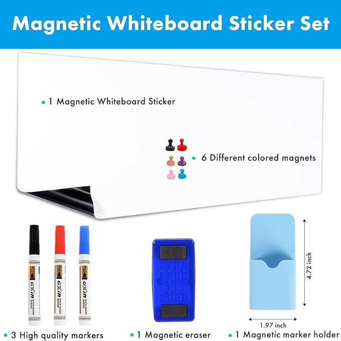 HAMIGAR Magnetic Whiteboard Contact Paper 48" x 71" Dry Erase White Board - Image 3