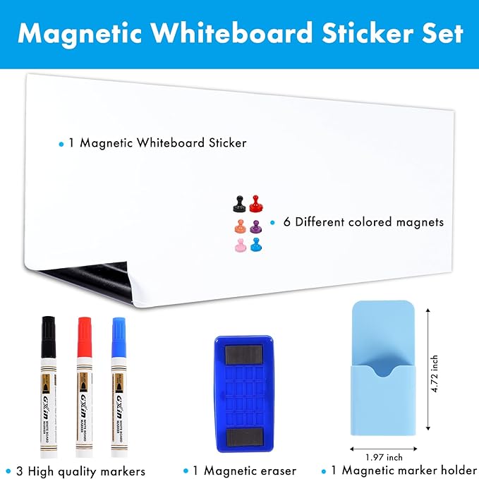HAMIGAR Magnetic Whiteboard Contact Paper 30" x 43" Dry Erase White Board - Image 3