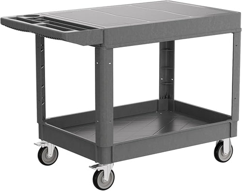 2-Tier Rolling Tool Cart, Heavy-Duty Plastic Service Cart by Unknown