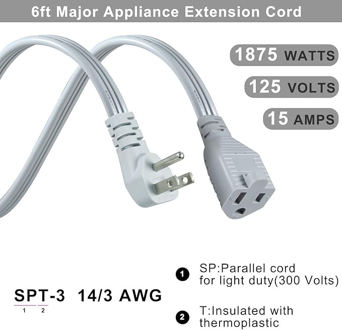 KUNCAN Appliance Power Extension Cord - Image 3