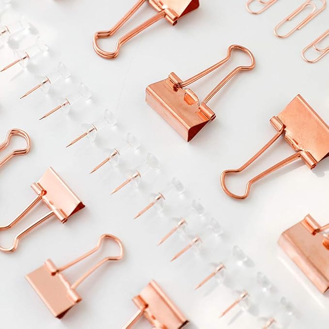 Paper Clips and Binder Clips Set, Metal Assorted Sized Binders - Image 3