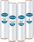 Stretch/Shrink Wrap Roll 18 Inch 1500ft, Heavy Duty 800% Stretch, Plastic Wrap by Hiflycord