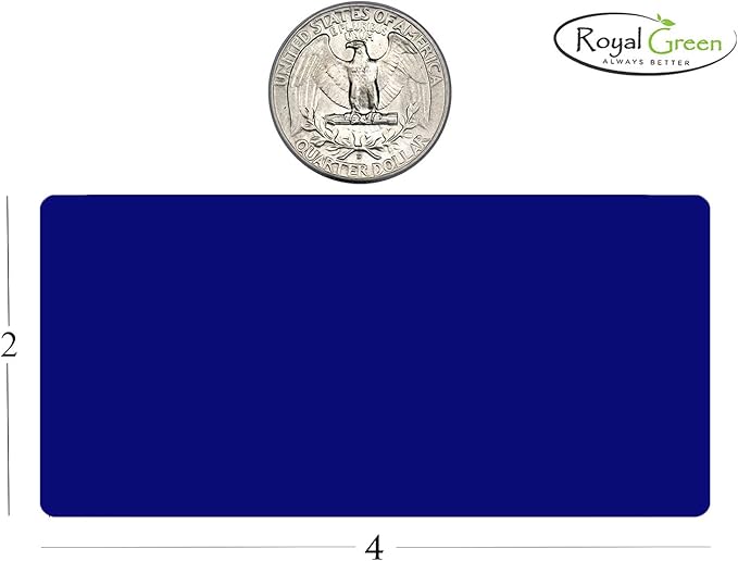Royal Green 4" inch x 2" inch Sticker Rectangular Metallic Gold Labels - Image 2