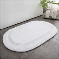 Handmade Oval Cotton Bath Mat for Household Doorways Thickened and Absorbent Non Slip Bathroom Rug by Unknown