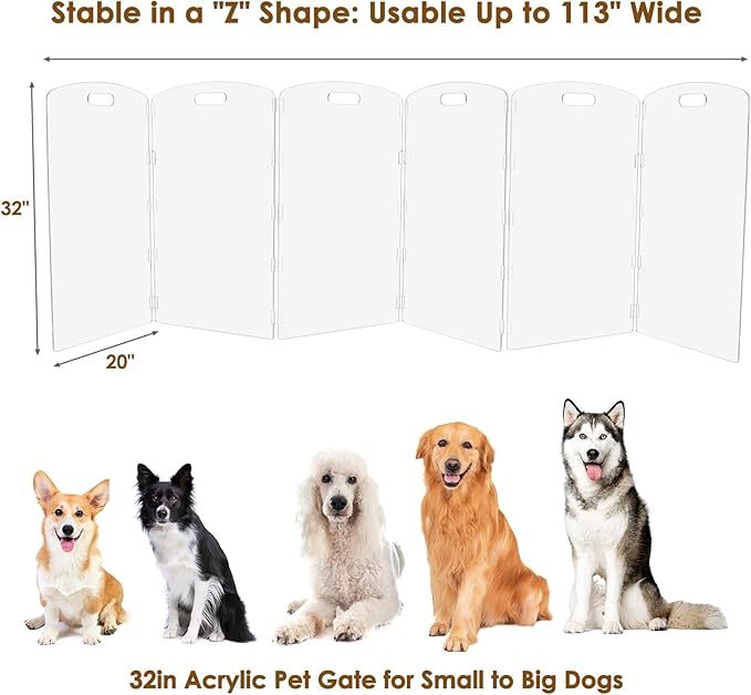Modern Frame Clear Acrylic Freestanding Dog Gate - Image 4