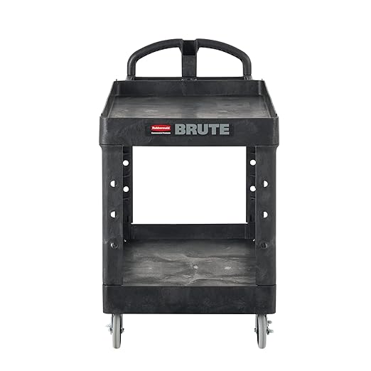Rubbermaid Commercial Products 2-Shelf Utility/Service Cart, Lipped Shelves - Image 2
