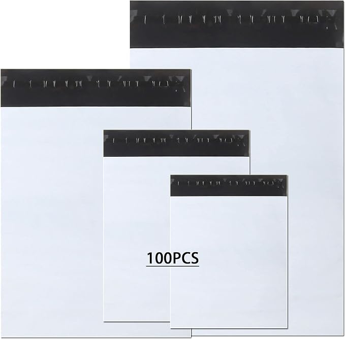 newlng Poly Mailers Shipping Bags Mailing bags100pcs 4 Assorted Sizes White by newlng