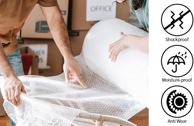 2 Pack-12 inchx100ft Total Small Bubble Cushioning Wrap Bubble Wrap - Image 4