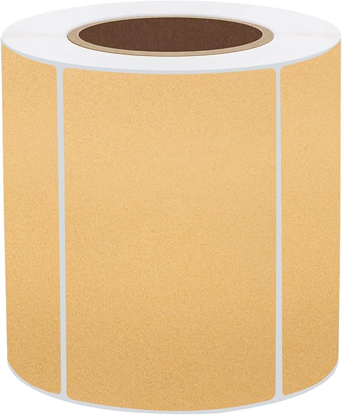 Brown Thermal Labels Stickers, 3x2 inch Direct Thermal Labels Stickers by STARLIBOO
