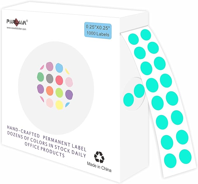 PARLAIM 0.25 Inch Color-Code Dot Stickers, 1000 Stickers Roll Coding Label by PARLAIM