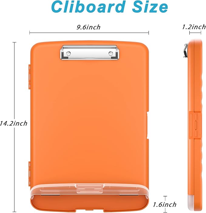 Rimilak Plastic Clipboard with Storage, 8.5 x 11 High Capacity Folio Nursing - Image 2
