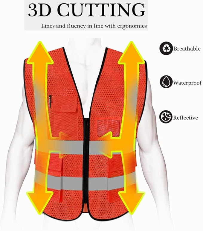 HYCOPROT High Visibility Mesh Safety Reflective Vest - Image 4