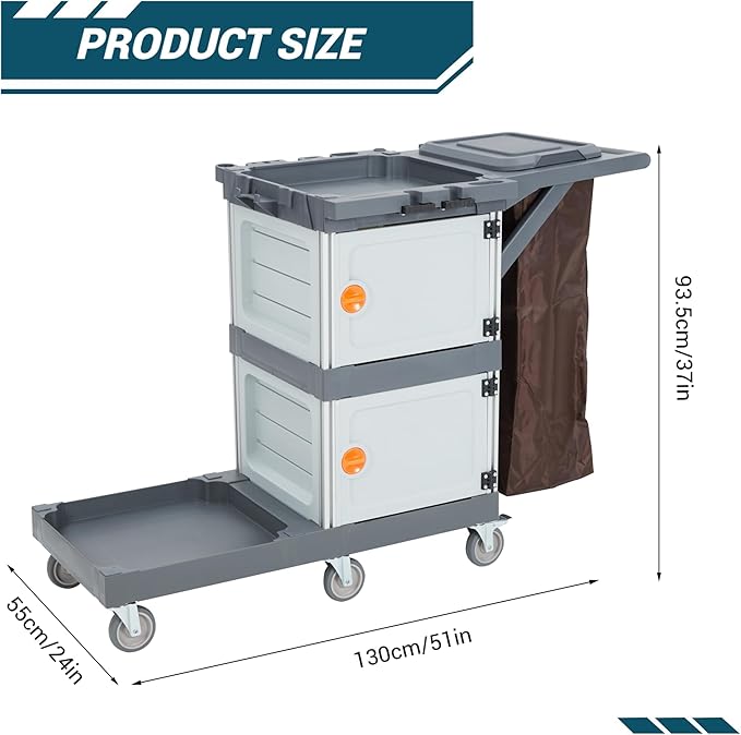 Heavy-Duty Commercial Janitorial Cleaning Cart - Image 3