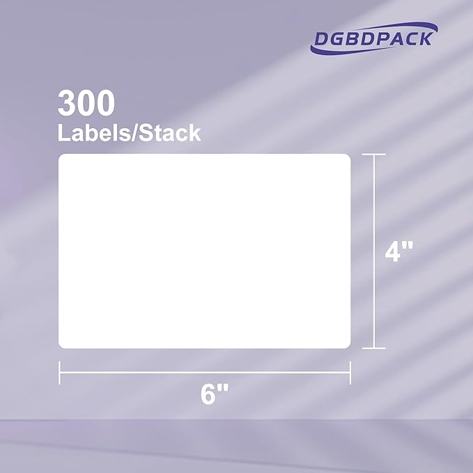DGBDPACK Fanfold 4'' x 6'' Direct Thermal Shipping Labels 300 Labels/Stack - Image 6