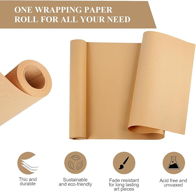 Brown Wrapping Paper Roll 24"x 2400" Craft Packing Paper - Image 3