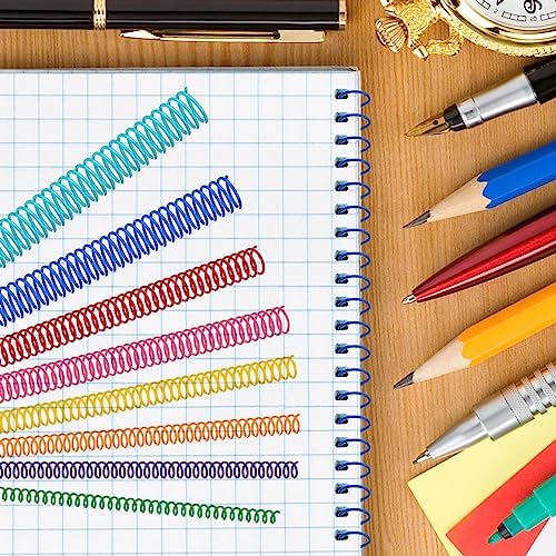 120 Pack Plastic Spiral Binding Coils Binder Binding Spirals Rings 8 Size Spiral Binding Wire Combs Spines Coils, 4:1 Pitch, 1/4 5/16 3/8 1/2 9/16 5/8 3/4 7/8 Inch (Multicolor) - Image 3