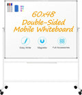 60 x 48 Double Sided Rolling Whiteboard, Large Rolling White Board by Unknown