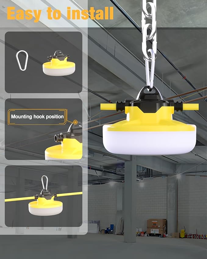 LED Construction String Light 100FT, 130W 16000Lm Industrial LED String Work - Image 7