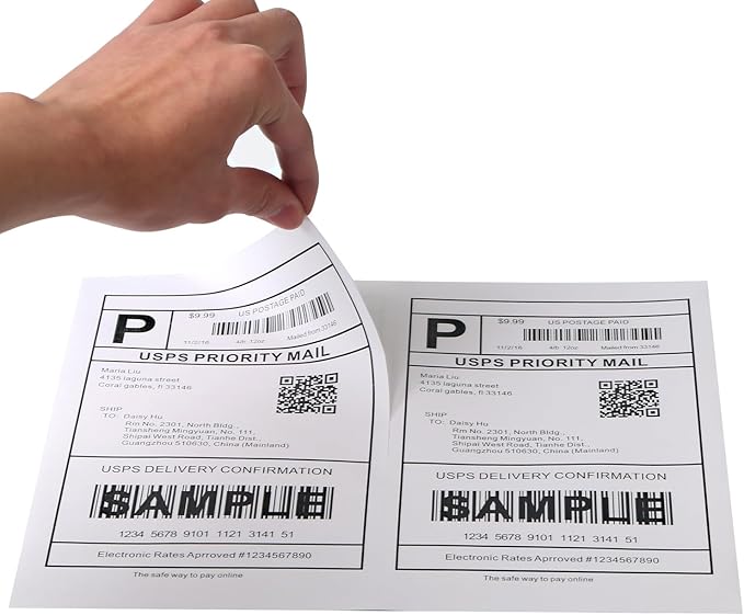 Half Sheet Self Adhesive Shipping Label by Fangtek