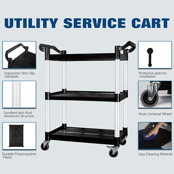 Plastic Commercial Cart Large Size, Restaurant Cart - Image 2