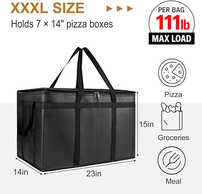 2PK XXXL Insulated Food Delivery Bag - Image 2