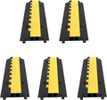 Happybuy 5 Pack Rubber Cable Protector Ramp 2 Channel Heavy Duty 66000lbs Load by Happybuy