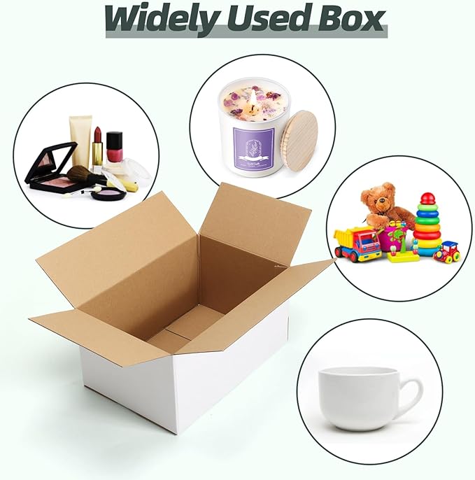 CRUGLA 12x8x6 White Shipping Boxes Set of 15 - Image 4