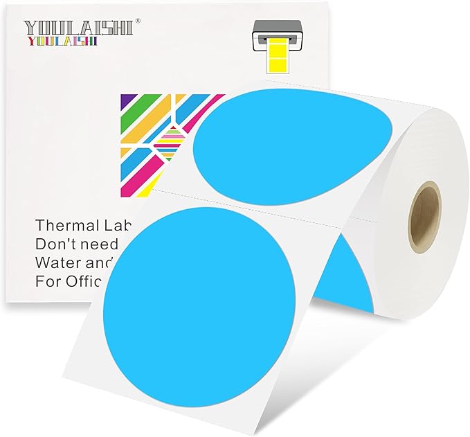 3 X 3 Inch Color Coding Dot Labels Circle Thermal Printable Waterproof 500 Pcs by YOULAISHI