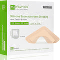 NeuHeils Silicone Super Absorbent Wound Dressing 5''x5'' 10 Packs, by NeuHeilsWoundSkinCare