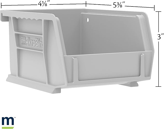 Akro-Mils Storage Bins 30210, Plastic | Stackable | Hanging Design | 5" x 4" x - Image 3
