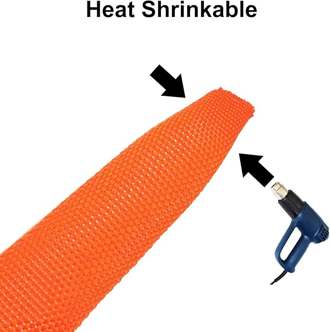 MECCANIXITY Braided Cable Sleeves Heat Shrinkable Fabric Sleeving, 1 9/16" 3ft - Image 3