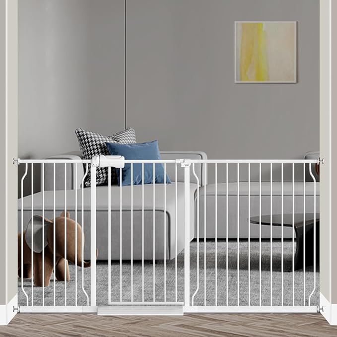 Fairy Baby Extra Wide Baby Gates 71.7-76.3 Inch, Auto Close Child Safety Gates by FairyBaby