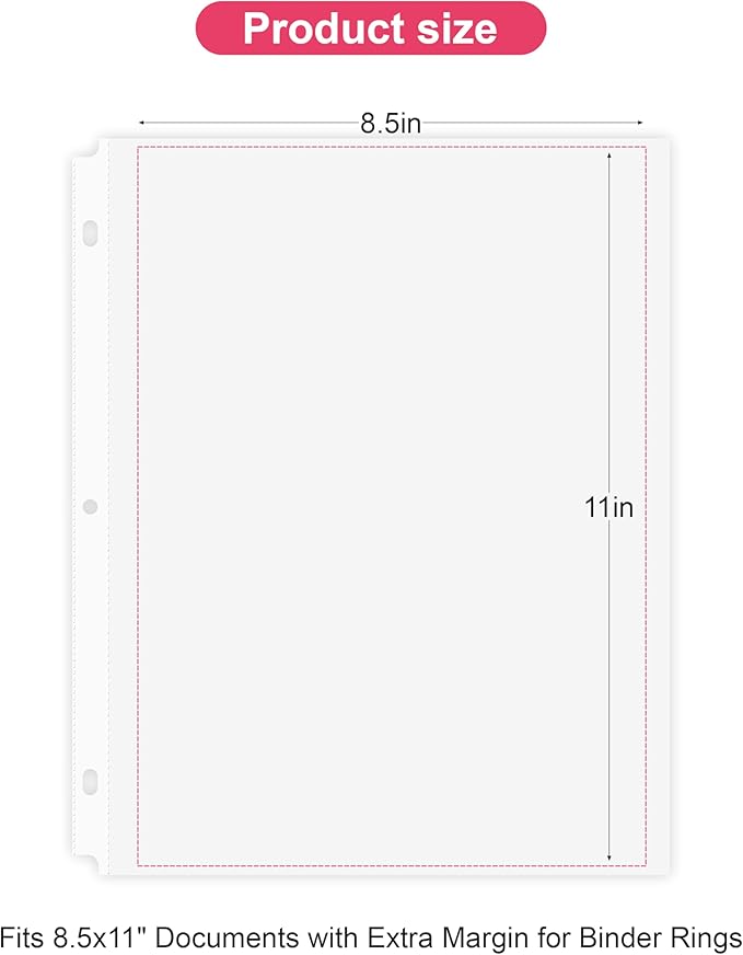 100-Pack Heavy Duty 8.5"x11" Sheet Protectors - Image 2