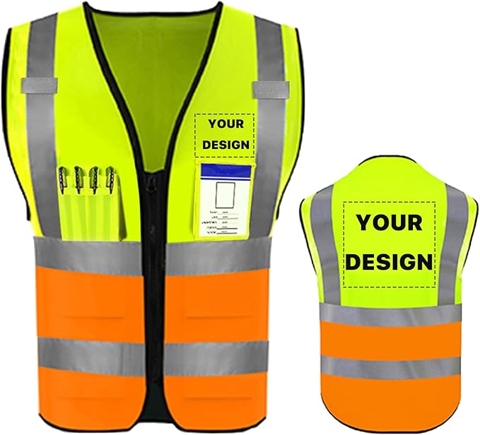 YOWESHOP High Reflective Visibility Safety Vest Custom Your Logo Safety Workwear by YOWESHOP