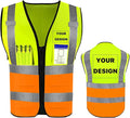YOWESHOP High Reflective Visibility Safety Vest Custom Your Logo Safety Workwear by YOWESHOP