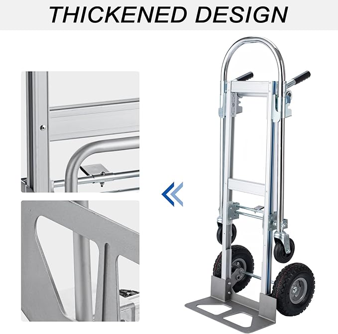 2 in 1 Hand Truck 800 LBS Weight Capacity Heavy Duty Convertible Hand Trucks - Image 6
